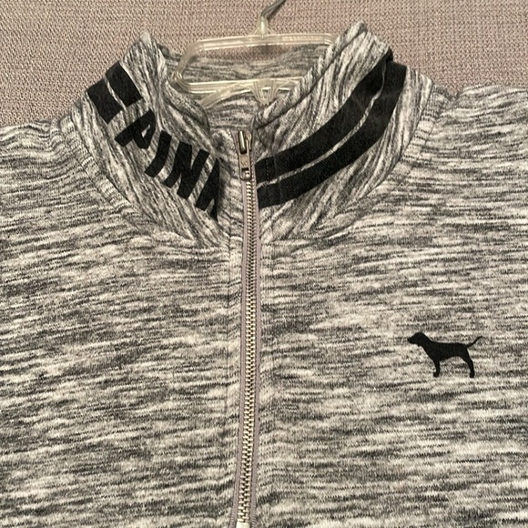 PINK Victoria’s Secret Quarter Zip Sweatshirt Top with Kangaroo Pockets - Picture 11 of 12